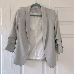 H&M Fitted Grey Woven/Linen Blazer CS